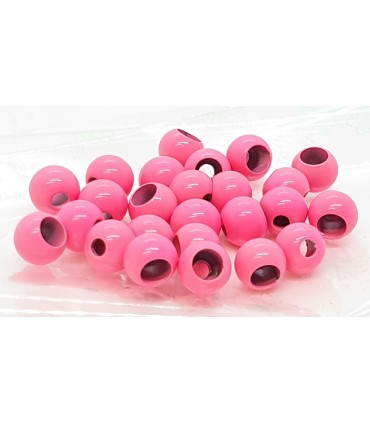 Hot colour brass beads fl.pink