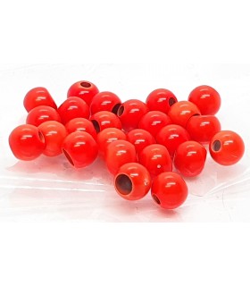 Hot colour brass beads fl.orange