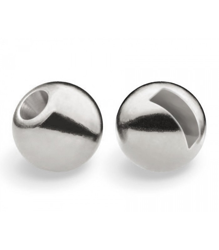 HQ Tungsten slotted beads silver