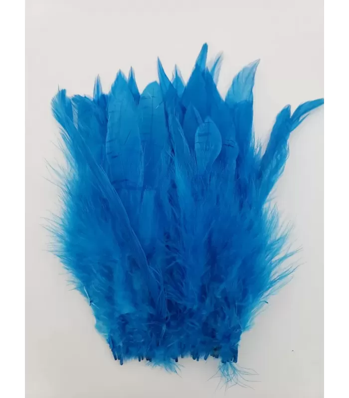 Strung rooster saddles long